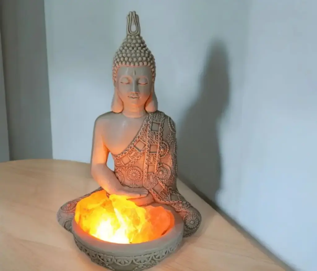 Lámpara de Sal del Himalaya "Buda Iluminado"